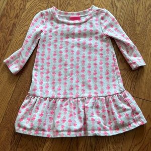 Toddler Girls Lilly Pulitzer Pink Pineapple Shirt/Dress Long Sleeve. XS (2/3)